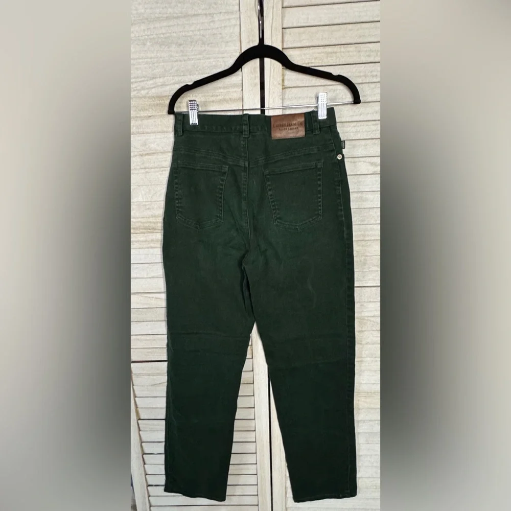 Lauren Ralph Lauren High Rise Jeans Size 6 Dark Green Vintage Straight Leg Denim